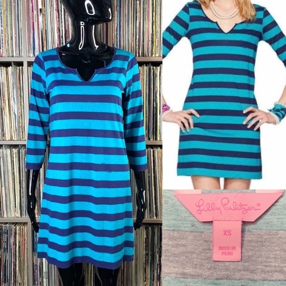 Lilly Pulitzer Dresses & Skirts - Lilly Pulitzer Gretchen Striped T-shirt Dress Size XS
